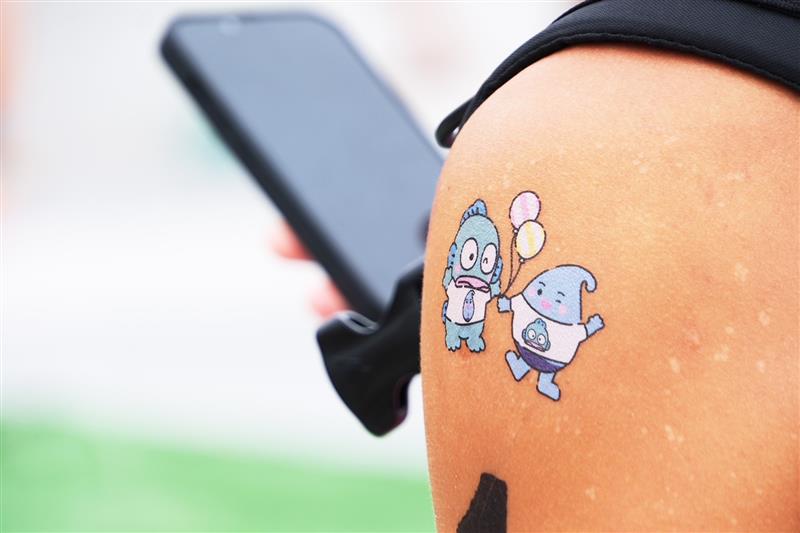 Tailor-made tattoo stickers for the Aquathlon.