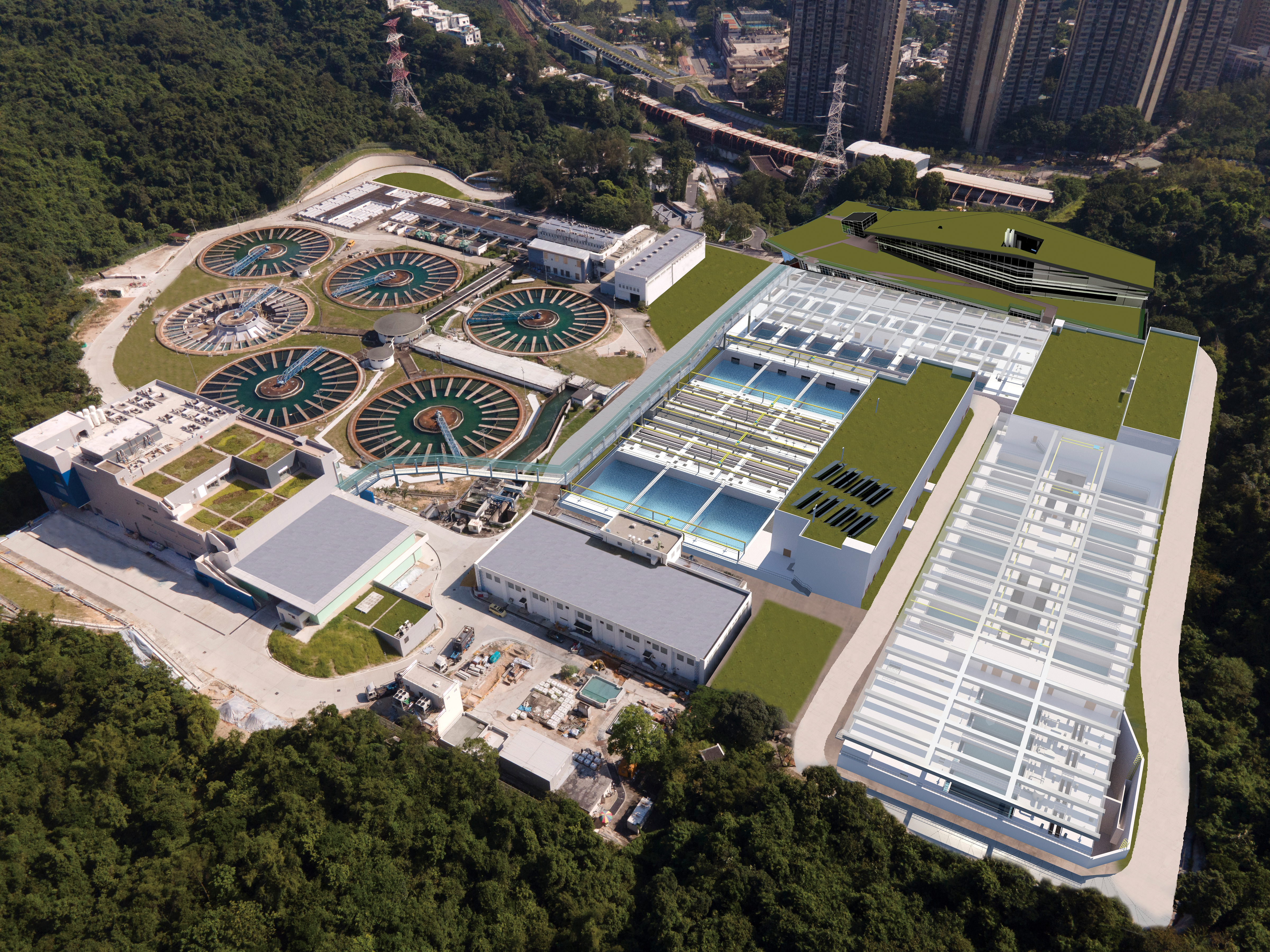 沙田濾水廠(南廠)原地重置構想圖